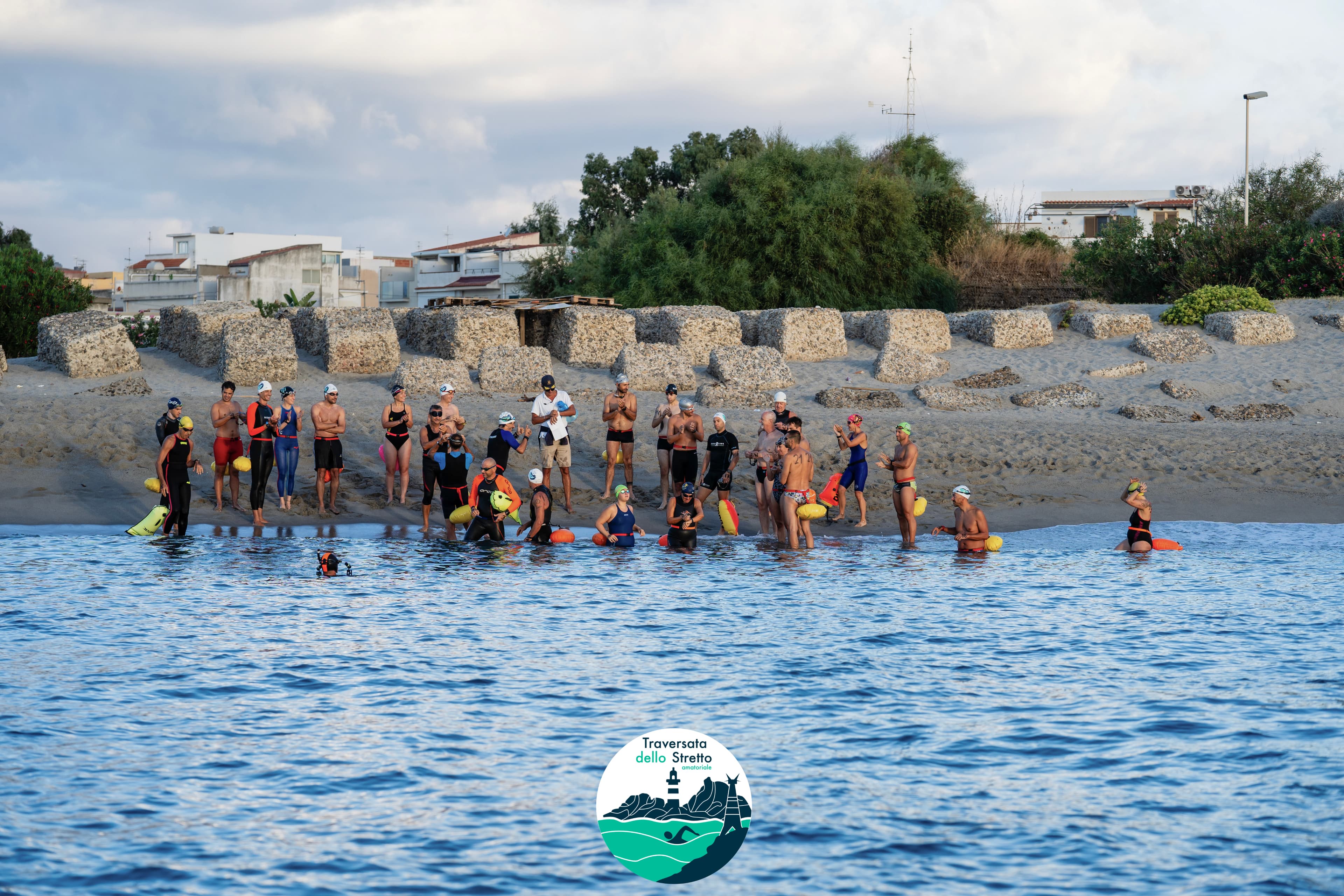 Staff on the beach during preparation